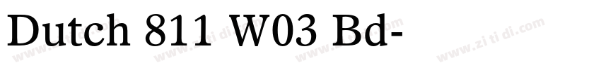 Dutch 811 W03 Bd字体转换